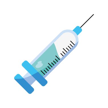mavi şırınga çizim vektörü izole edildi