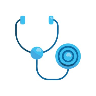 mavi stetoskpe çizim vektörü izole edildi