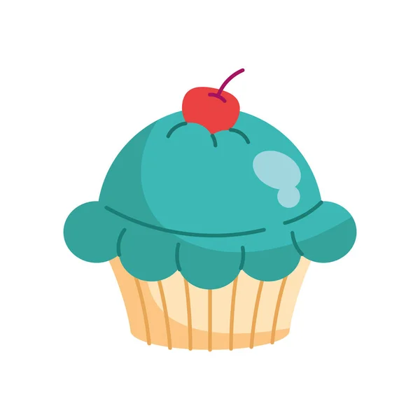 Kirsebær Cupcake Illustrasjon Vektor Isolert – stockvektor