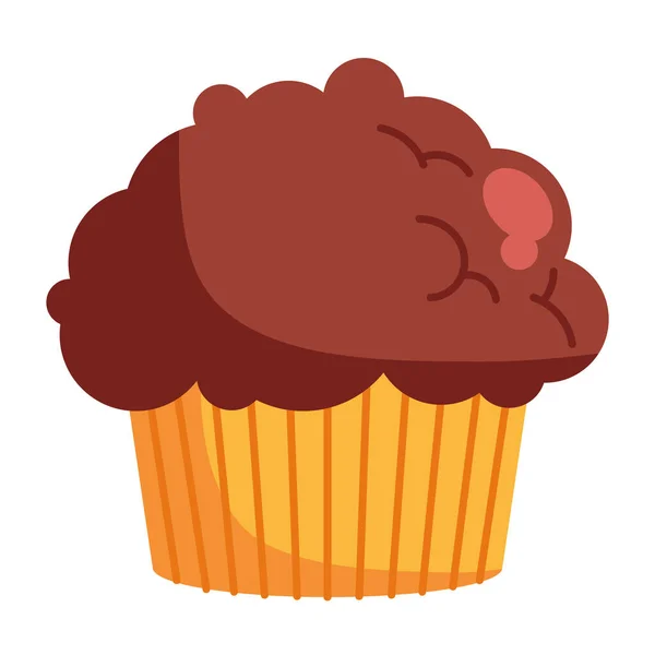 Schokolade Cupcake Illustration Vektor Isoliert — Stockvektor