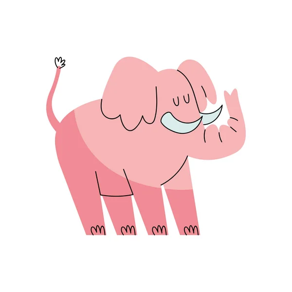 Słoń Bazgroły Ilustracja Wektor Izolowane — Wektor stockowy