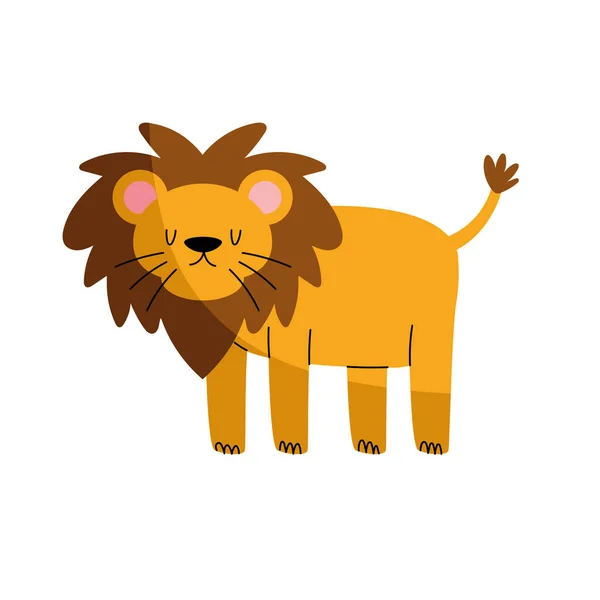 狮子涂鸦图解向量孤立 — 图库矢量图片