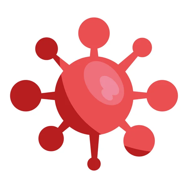 Virus Rojo Ilustración Vector Aislado — Archivo Imágenes Vectoriales