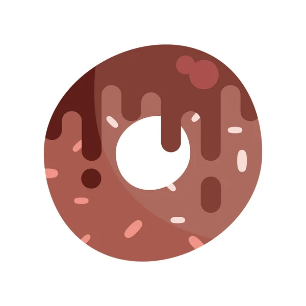 Chocolate Donut Illustration Vector Isolated — Stock Vector