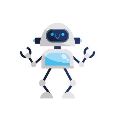 eğlenceli ai robot vektörü izole edildi