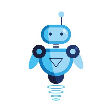 yüzen ai robot vektörü izole edildi