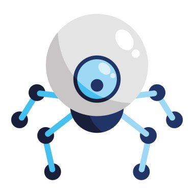 ai robot örümcek formu vektörü izole edildi