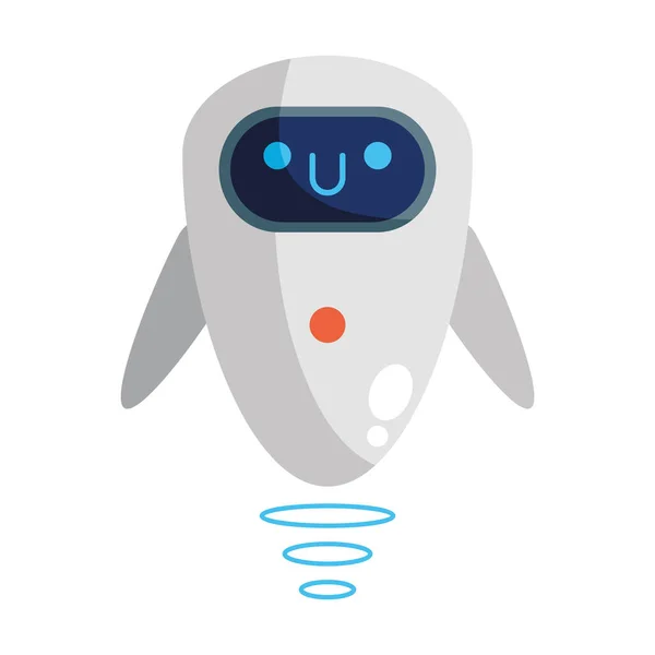 孤立した幸せな浮遊放射線ロボットベクター — ストックベクタ