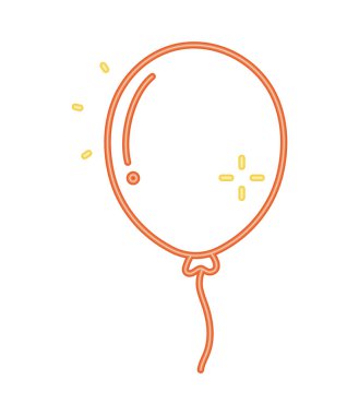 Kıvılcım vektörü izole edilmiş neon helyum balonu