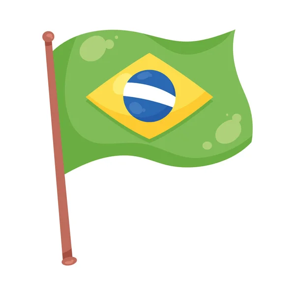 Bandera Brasileña Ilustración Vector Aislado — Vector de stock