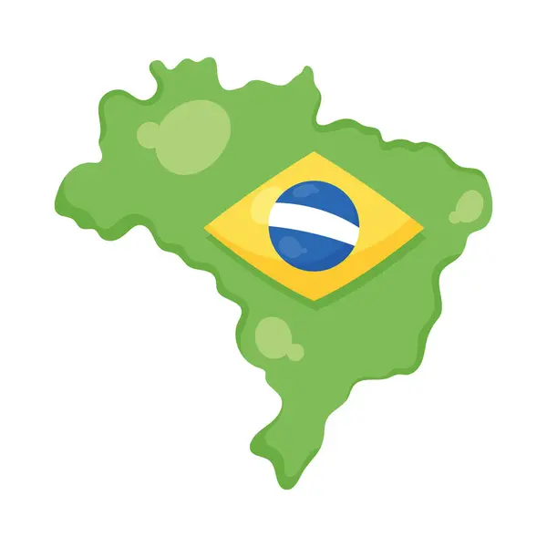 Brasil Mapa Ilustración Vector Aislado — Vector de stock