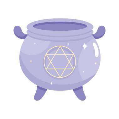cadı kazan tasarımı vektörü izole edildi