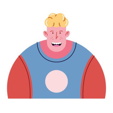 Mutlu sarışın adam vektörü izole edildi.