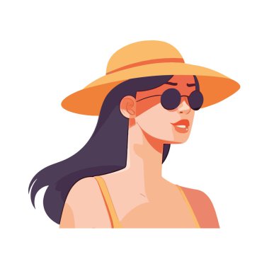 Genç bir yetişkin beyazlar üzerinde güneş gözlüğü takıyor.