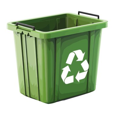 Yeşil çöp kutusunu beyazdan geri dönüştürme