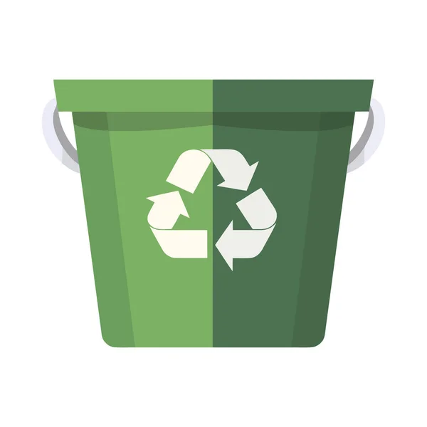 Recyklace Odpadkového Koše Přes Bílou — Stockový vektor