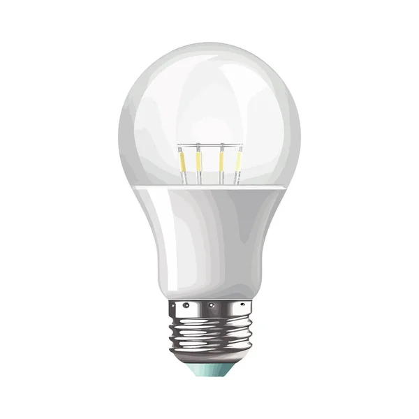 Projeto Vetor Lâmpada Luz Sobre Branco — Vetor de Stock