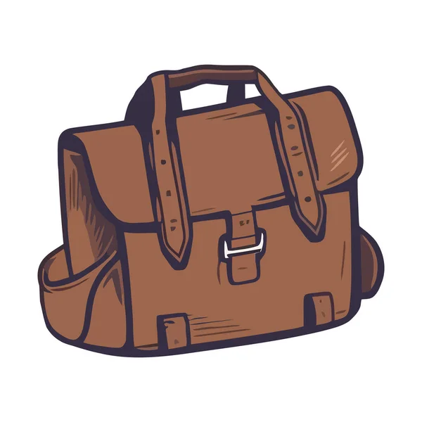 Leather Briefcase Backpack White — Stock Vector