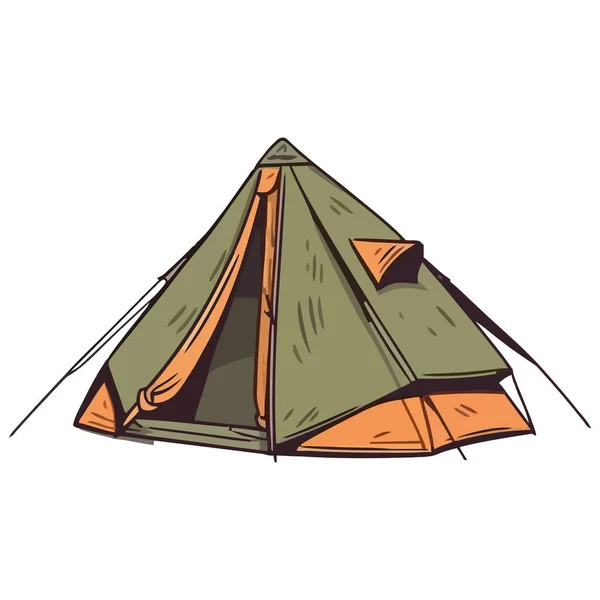 Палатка Кемпинга Белом — стоковый вектор