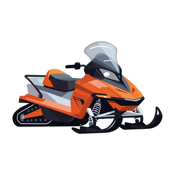 Diseño Moto Nieve Naranja Sobre Blanco — Vector de stock