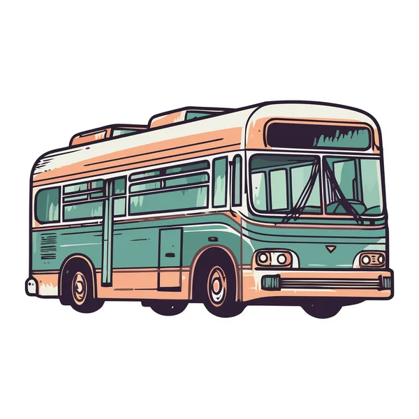 Colored Bus Design White — Stock Vector