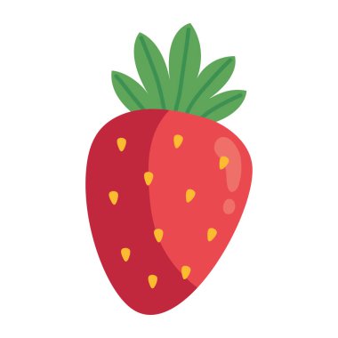 Çilek taze meyve ikonu izole edildi