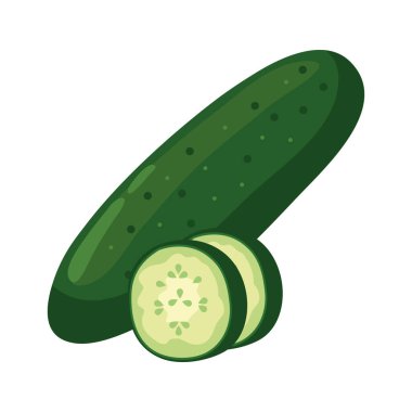 Salatalık taze sebze ikonu izole edildi