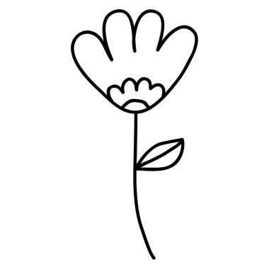 çiçek karalama simgesi izole illüstrasyon