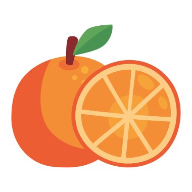 portakal taze meyve simgesi izole