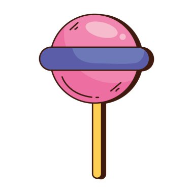 Çubuk retro simgesinde şeker izole edildi