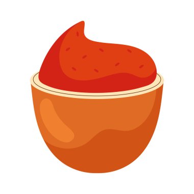 İzole edilmiş bir kase ikonundaki sos