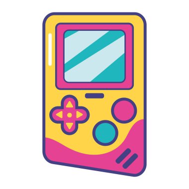 90 'ların pop sanat tarzı oyun simgesi izole edildi