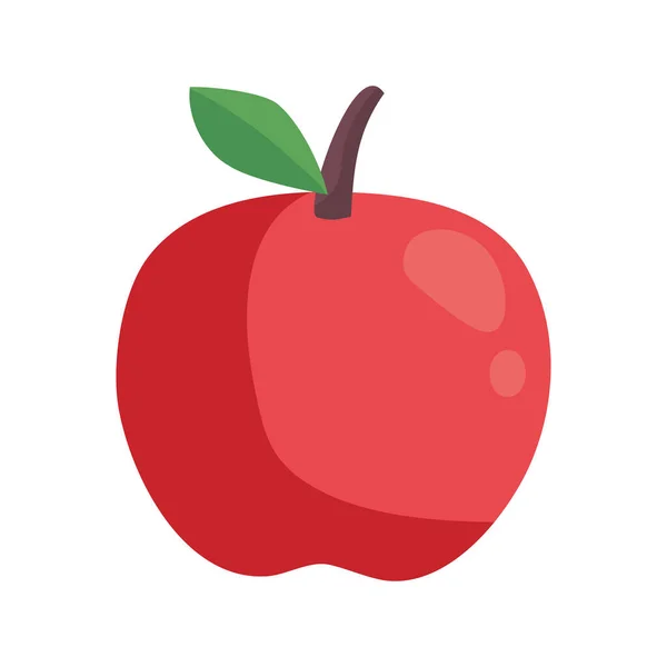 Appel Vers Fruit Pictogram Geïsoleerd — Stockvector