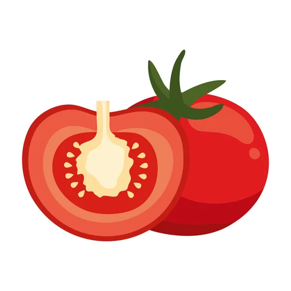 番茄新鲜蔬菜图标分离 — 图库矢量图片