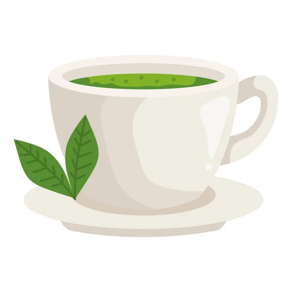 Matcha Tee Getränk Ikone Isoliert — Stockvektor