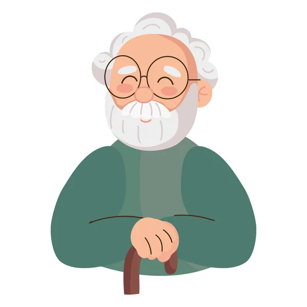 Avós Dia Avô Avatar Ícone Isolado — Vetor de Stock