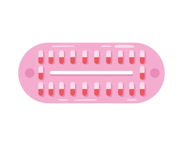Birth Control Pills Protection Icon Isolated — Stock Vector