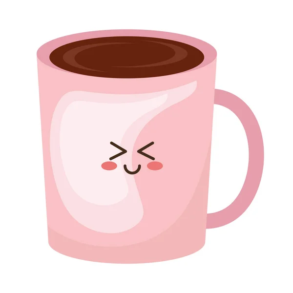 Kawaii咖啡杯图标隔离 — 图库矢量图片