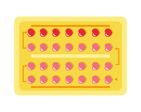 Birth Control Pills Prevention Icon Isolated — Stock Vector