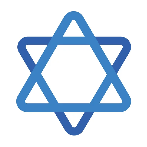 Yom Kippur Jüdische Star Ikone Isoliert — Stockvektor