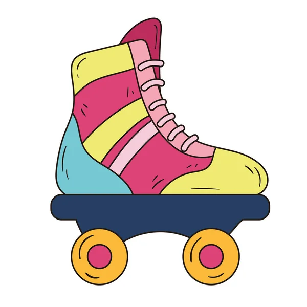 粉色溜冰鞋流行艺术设备图标隔离 — 图库矢量图片