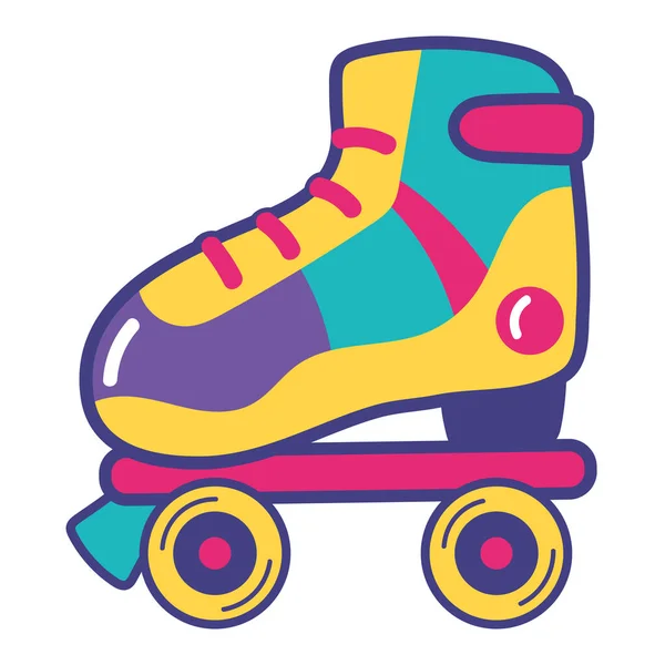 Ikon Skate Bergaya Seni Pop Tahun Sembilan Puluhan Terisolasi - Stok Vektor