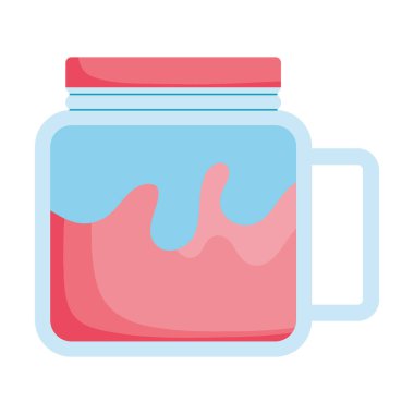 çilek kavanozu vektörünün meyveli içeceği izole edildi