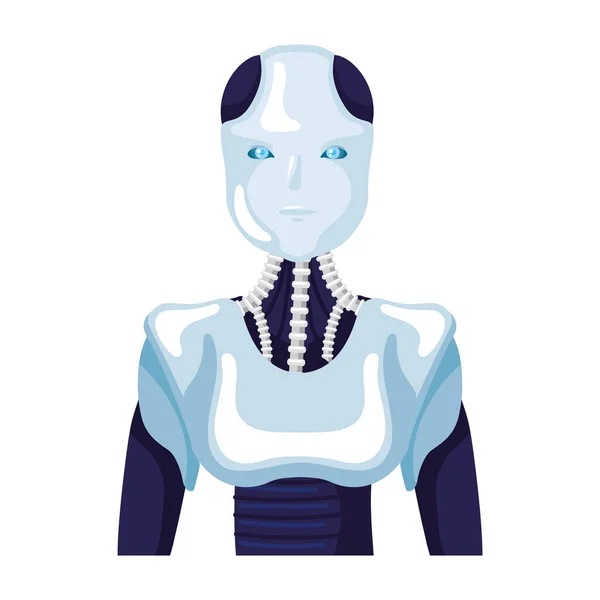 Robot Technologie Vue Face Icône Isolé — Image vectorielle