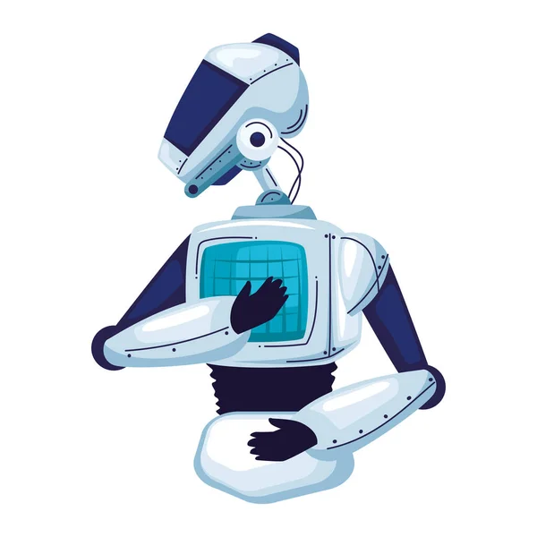 Robot All Innovazione Tecnologica Icona Isolata — Vettoriale Stock