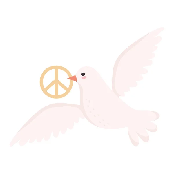 Weltfriedenstag Taubenzeichen Ikone Isoliert — Stockvektor