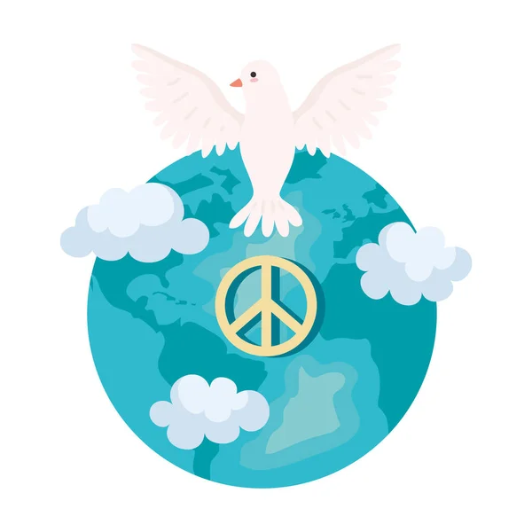 世界和平日庆祝活动孤立的象征 — 图库矢量图片