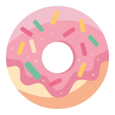 Tatlı çörekler, ikon şeklinde izole edilmiş.