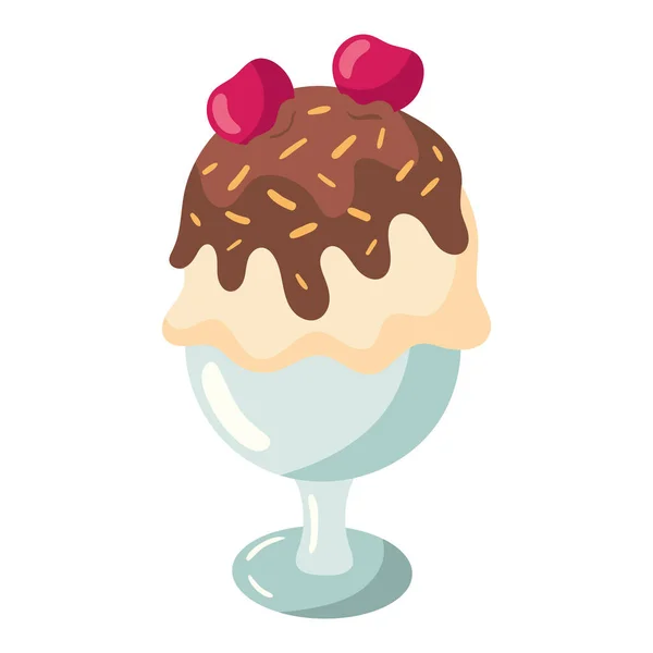 Dessert Ice Cream Fruit Icon Isolated — Stock Vector