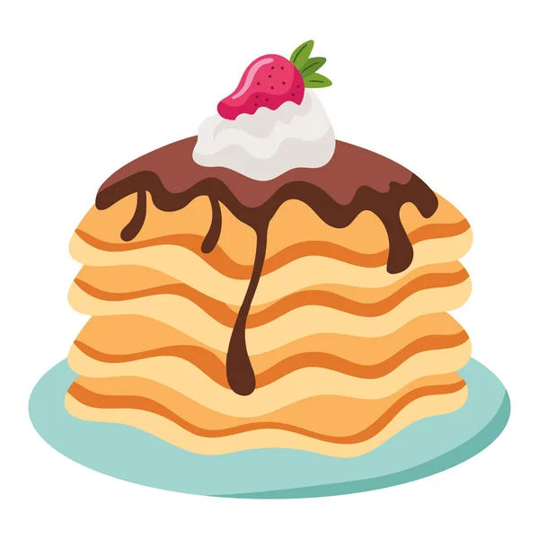 Dessert Pancakes Fruit Icon Isolated — Stock Vector